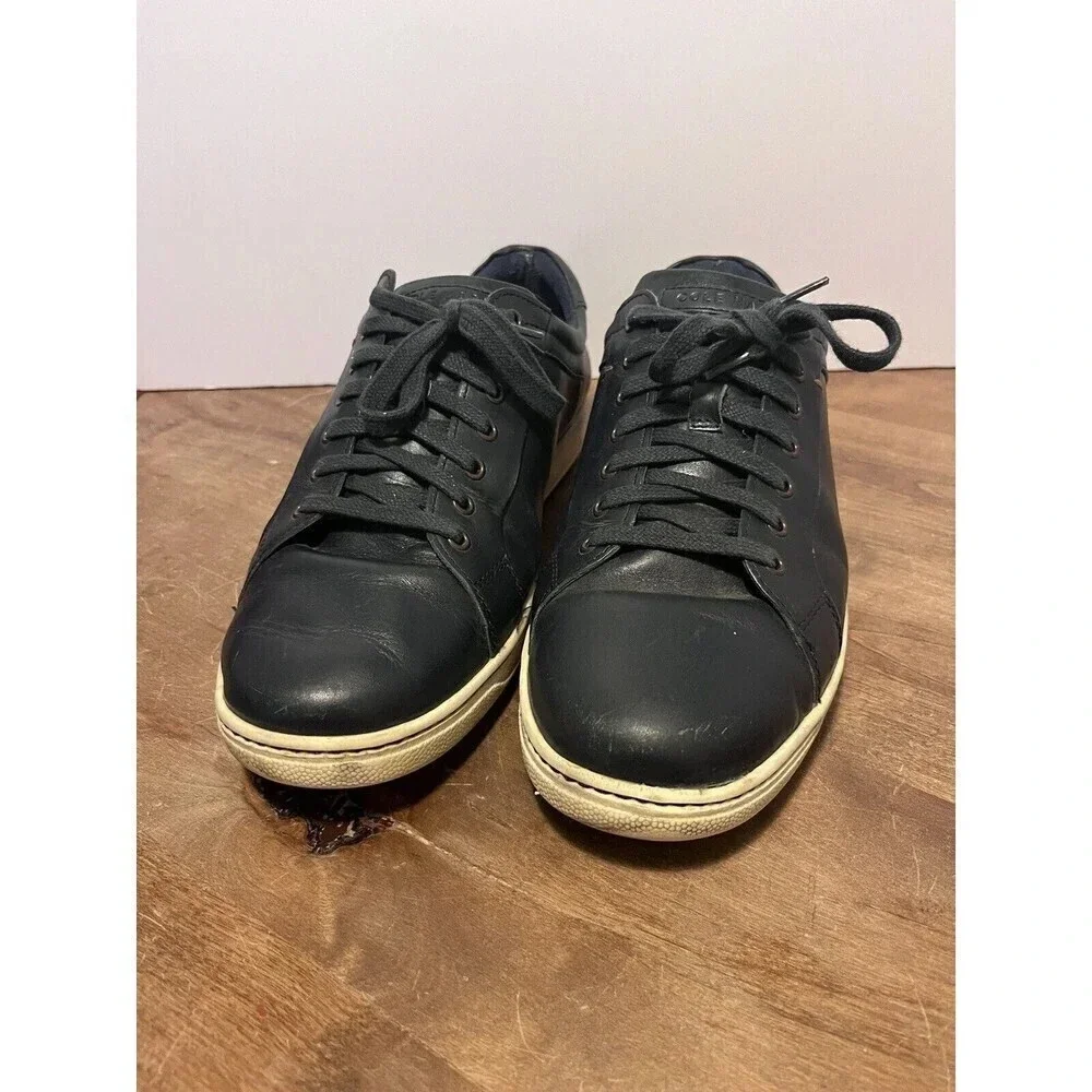 COLE HAAN Shapley Navy Blue Leather Oxford Sneaker Size 9.5 M
